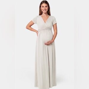 Pinkblush Gray Maternity or Nursing Maxi Dress